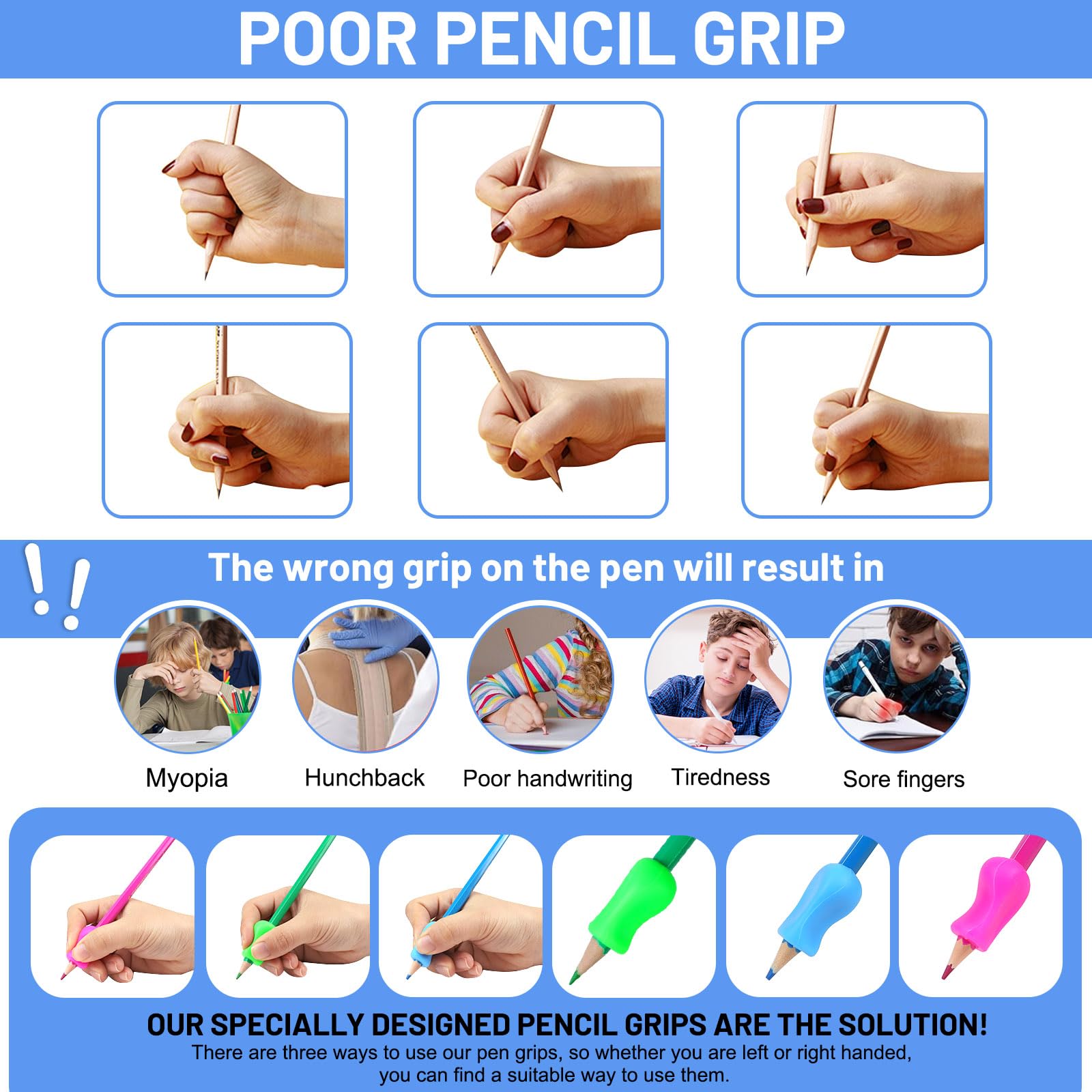 Toulifly D'aide à L'écriture Pour Enfants, Grip Crayon Pour Enfants, 6