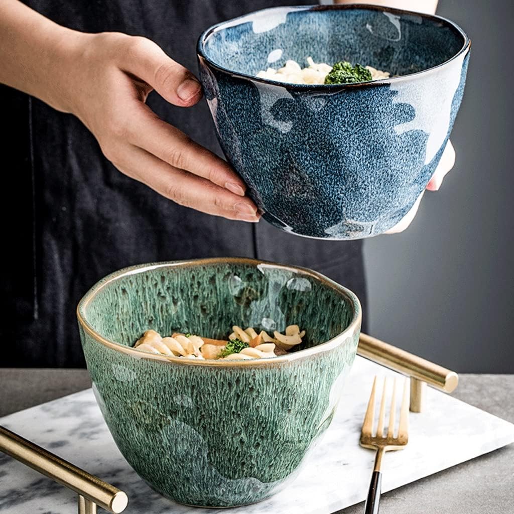 キッチン用サラダボウル セラミックサラダボウル 6インチ レトロ セラミックヌードルボウル パスタボウル ホームフルーツサラダボウル