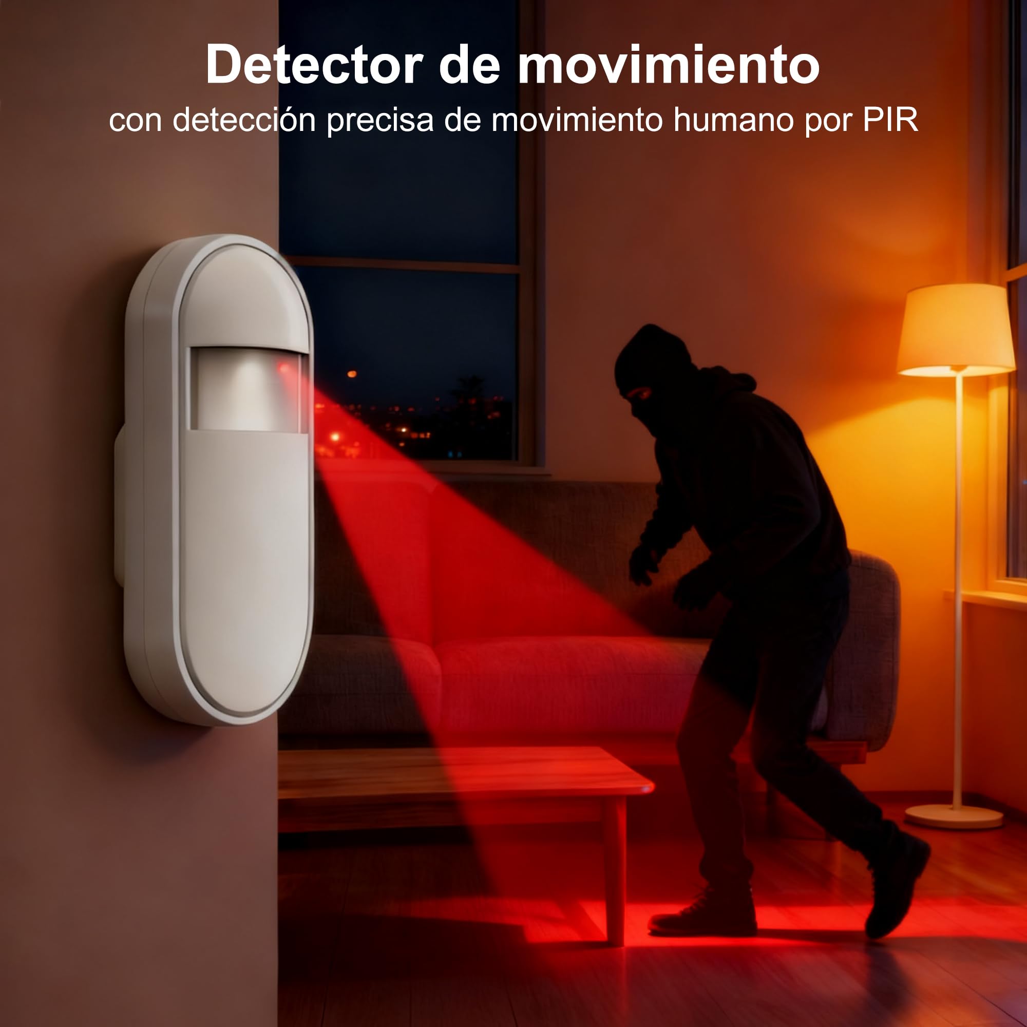 XUK Sistema de Alarma Inalámbrico 4G/GSM/WiFi para Casa/Apartamento, Seguridad Inteligente con Sensores de Puerta/Ventana y Detector Movimiento PIR, Compatible con Alexa/Google Home, Fácil Instalación