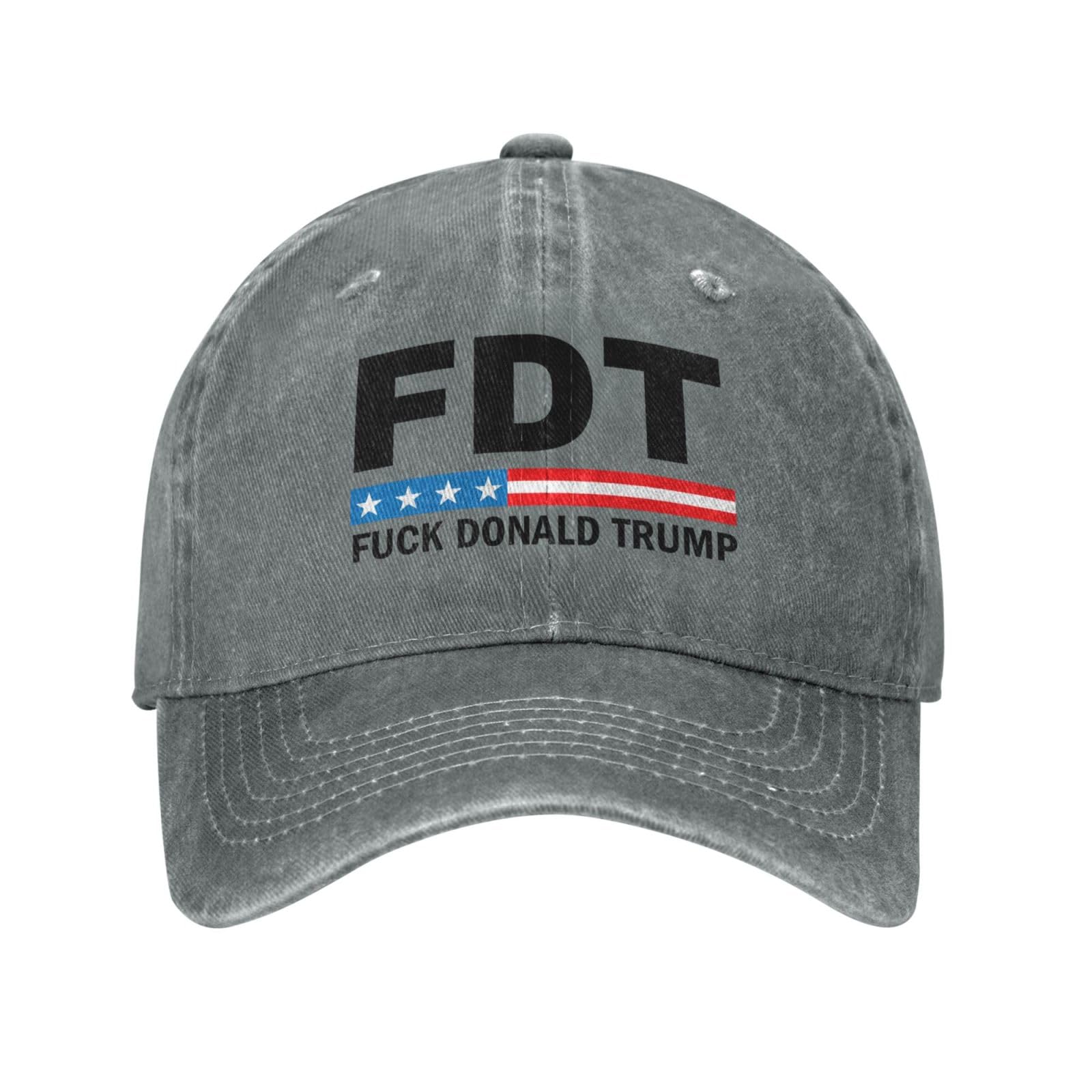 FDT Hat Fuck Donald Trump Anti 45 47 Hat for Men Baseball Caps Vintage Cap Gray