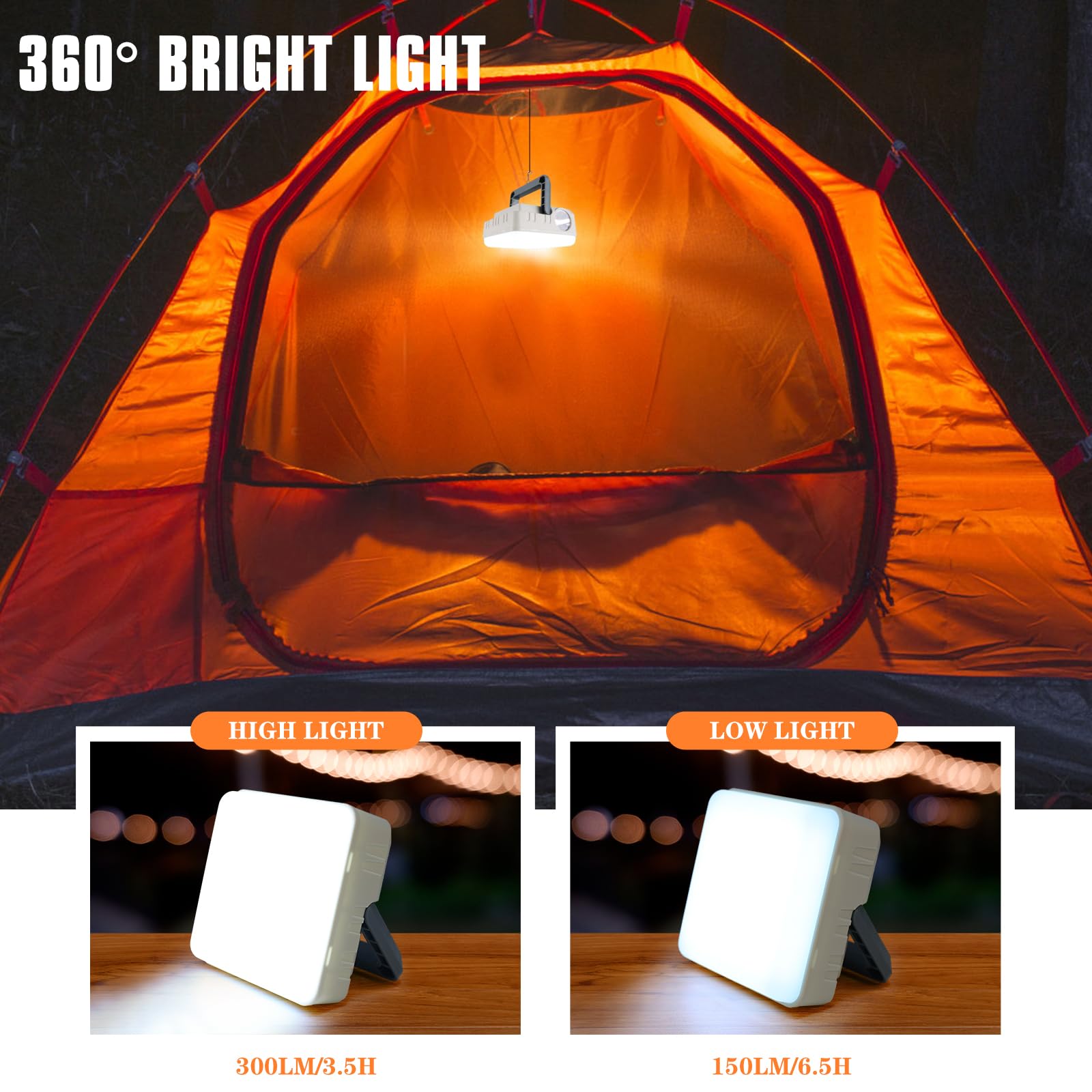 2 pezzi di luce da campeggio solare USB, luce da tenda remota, lanterna da campeggio portatile ricaricabile, luce di emergenza 120 LED | Leroy Merlin