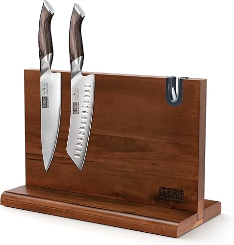 HOSHANHO Bloque magnético para cuchillos de 14 x 10 pulgadas y cuchillo de cocina HOSHANHO en acero japonés AUS-10 y HOSHANHO cuchillo de chef