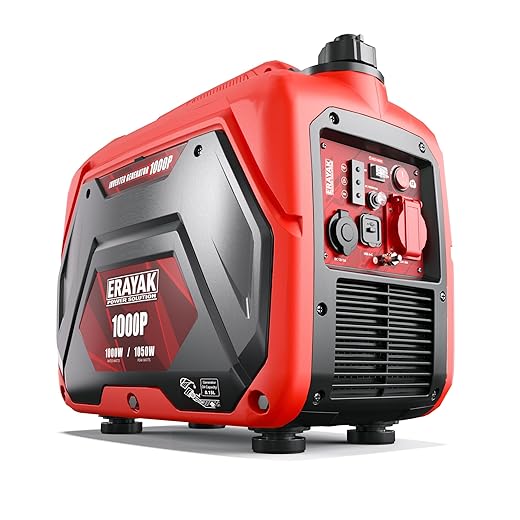 ERAYAK 1050W Portable Inverter Generator for Home & Camping, Ultra Quiet Gas Powered Generator with CO Protection for Outdoor, RV, Emergency Backup Power, EPA Compliant