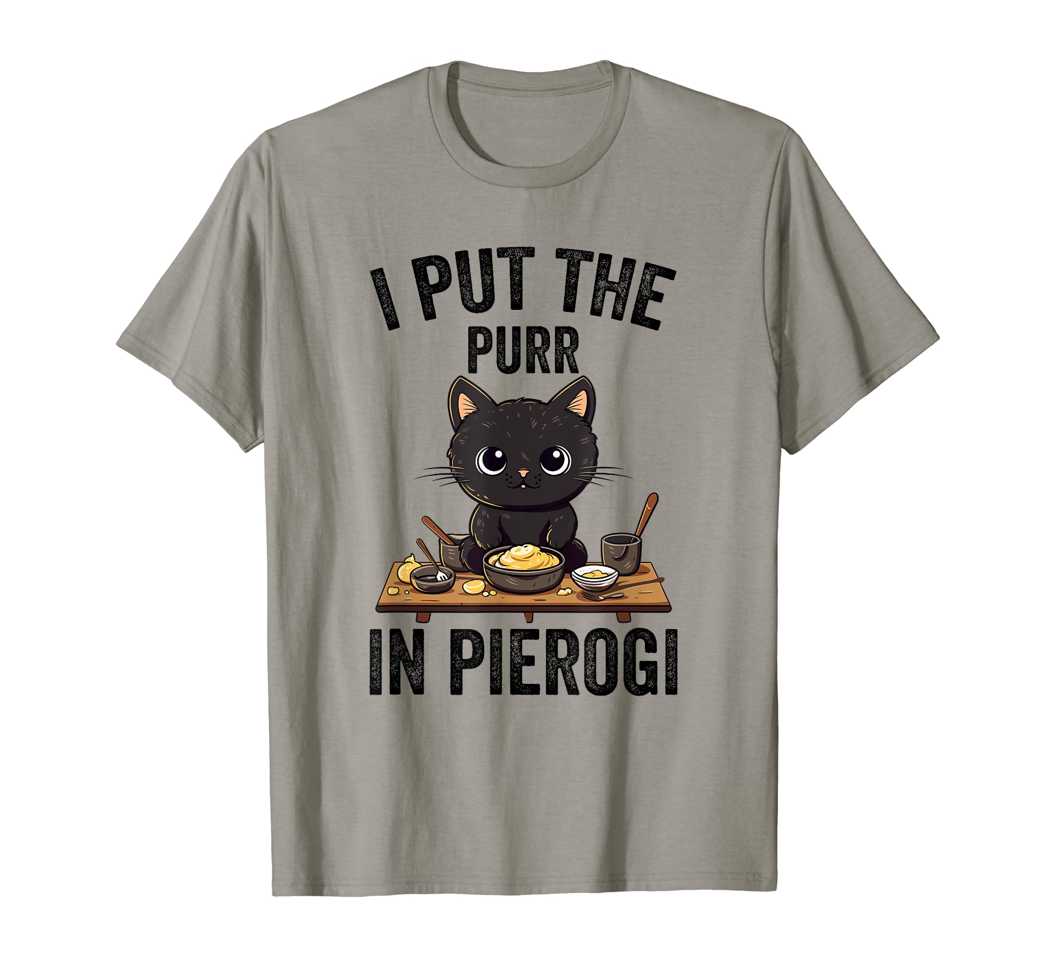 Funny Pierogi Polish Pride Squad Apparel TshirtsI put the purr in Pierogi is a funny Cats pierogi lovers Tee T-Shirt