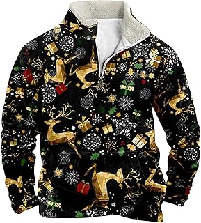 Feo Jersey Navidad Impreso 3D Navidad Jumper Sudadera Manga Larga Ugly Christmas Sweater S-3XL, Swaetshirt Hombre, Sudadera 100 Algodón