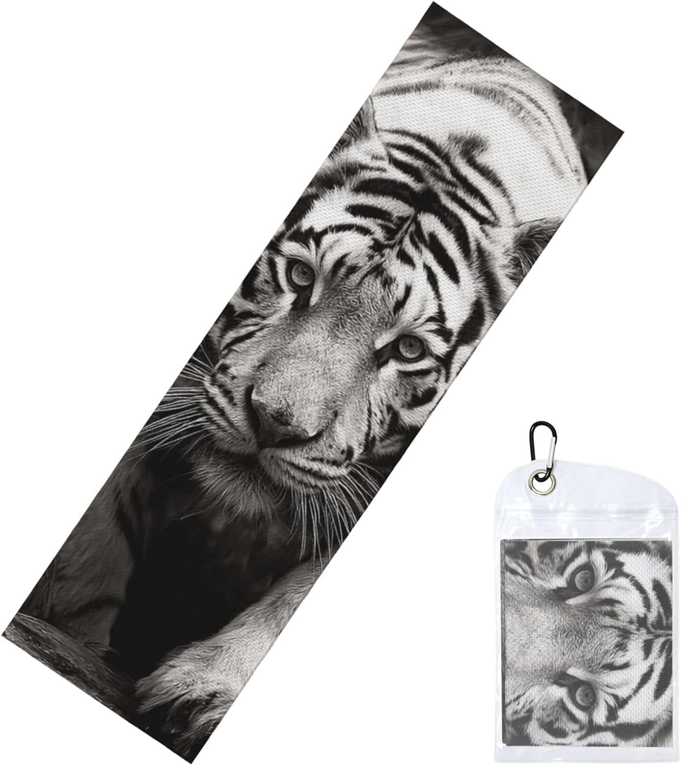 Cooling Towel (40″x12″) Quick Dry Ice Towel Black White Tiger Cooling Towels for Neck Soft Breathable Chilly Towels Microfiber Cool Rags Cooling Neck Wraps for Yoga Golf Gym