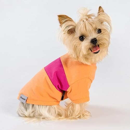 Miniatura 9 de Fitwarm Paquete de 3 camisas para perro a rayas con bloques de color, ropa de verano para perros pequeños, camiseta transpirable y ligera para
