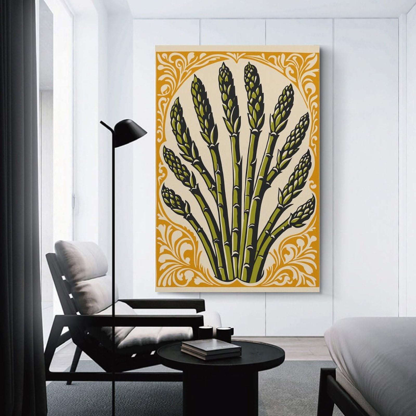 Junmoney Room Decor Wall Art Stylized Asparagus Bunch, 16x24inch(40x60cm), for Gallery Wall Decor And Room Displays, An Easy Match for Collected Prints