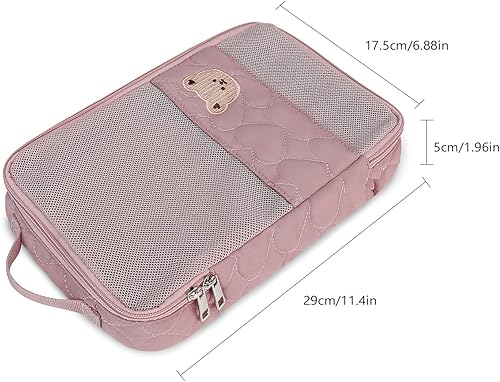 Miniatura 7 de Bolsas organizadoras para pañales para bebé, paquete de 2 bolsas impermeables para colgar pañales, bolsa de malla con oso linda, reutilizable,