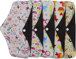 Cabilock 5pcs Reusable Menstrual Pads Cloth Period Pads Mama Cloth Pads Portable Towel Washable Towel Mama Pads Napkin Aunt Towel Breathable Mother
