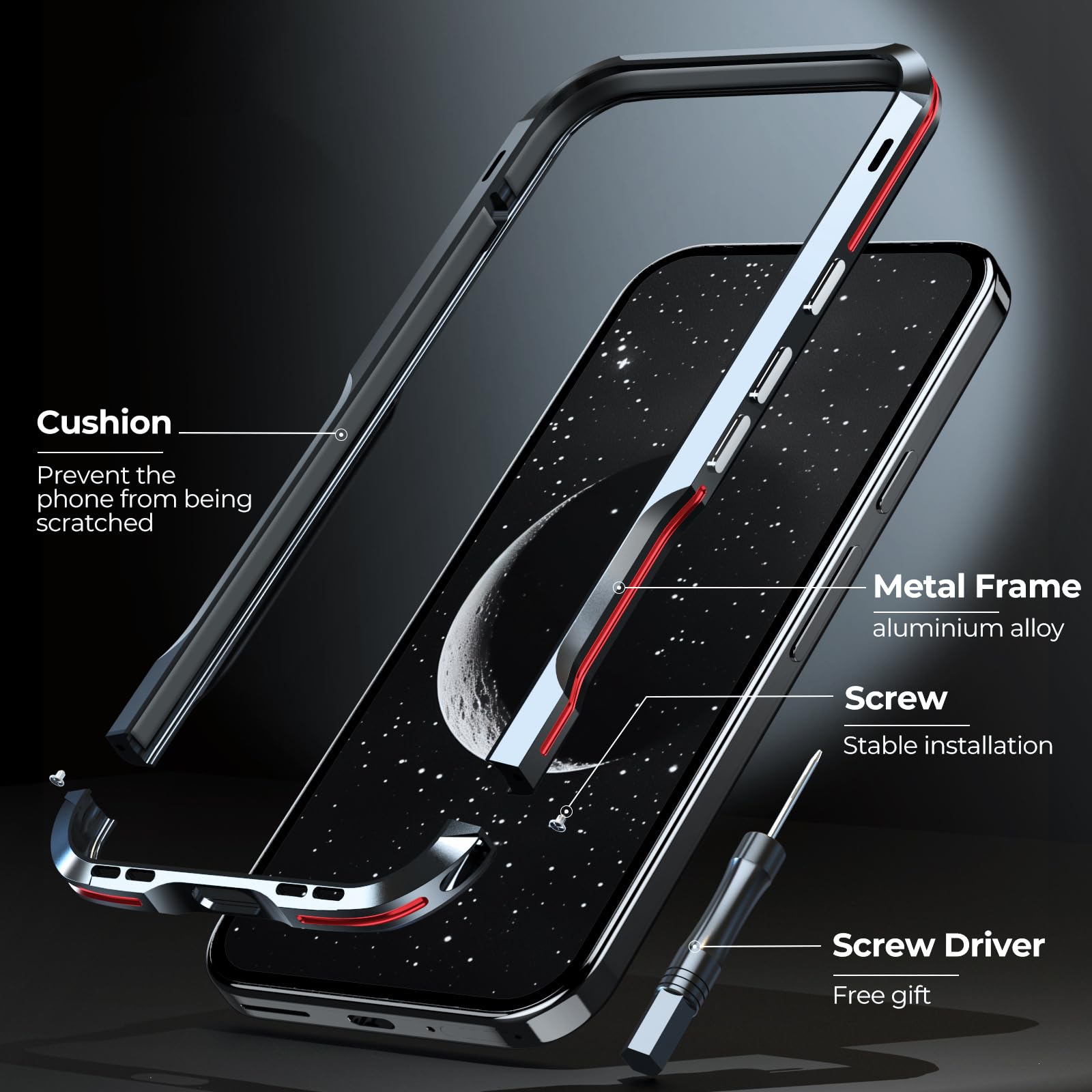 Custodia con cornice in metallo per Google Pixel 11 Pro - Silver