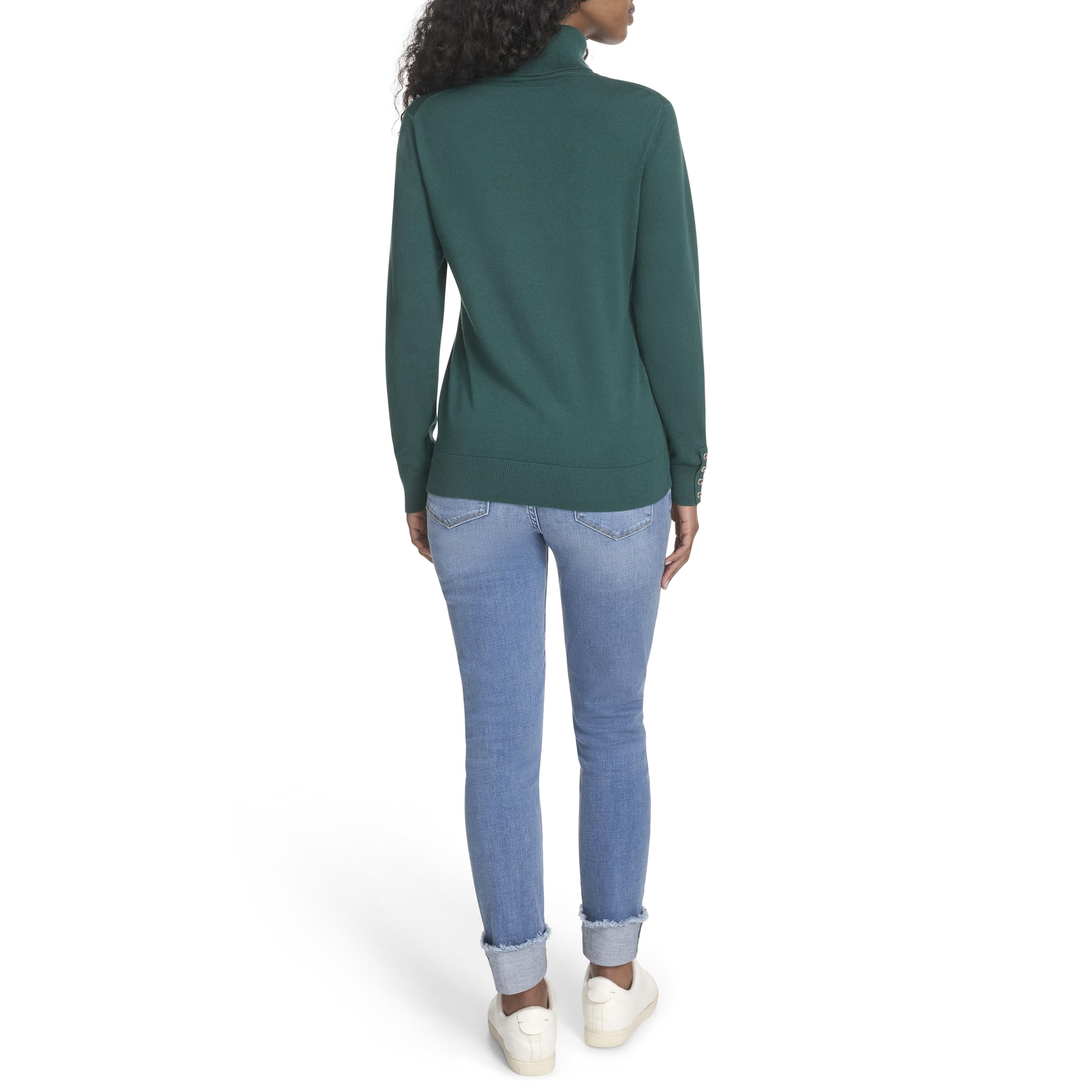Tommy Hilfiger Damen Long Sleeve Cotton Turtleneck Light Weight Sweater Pullover
