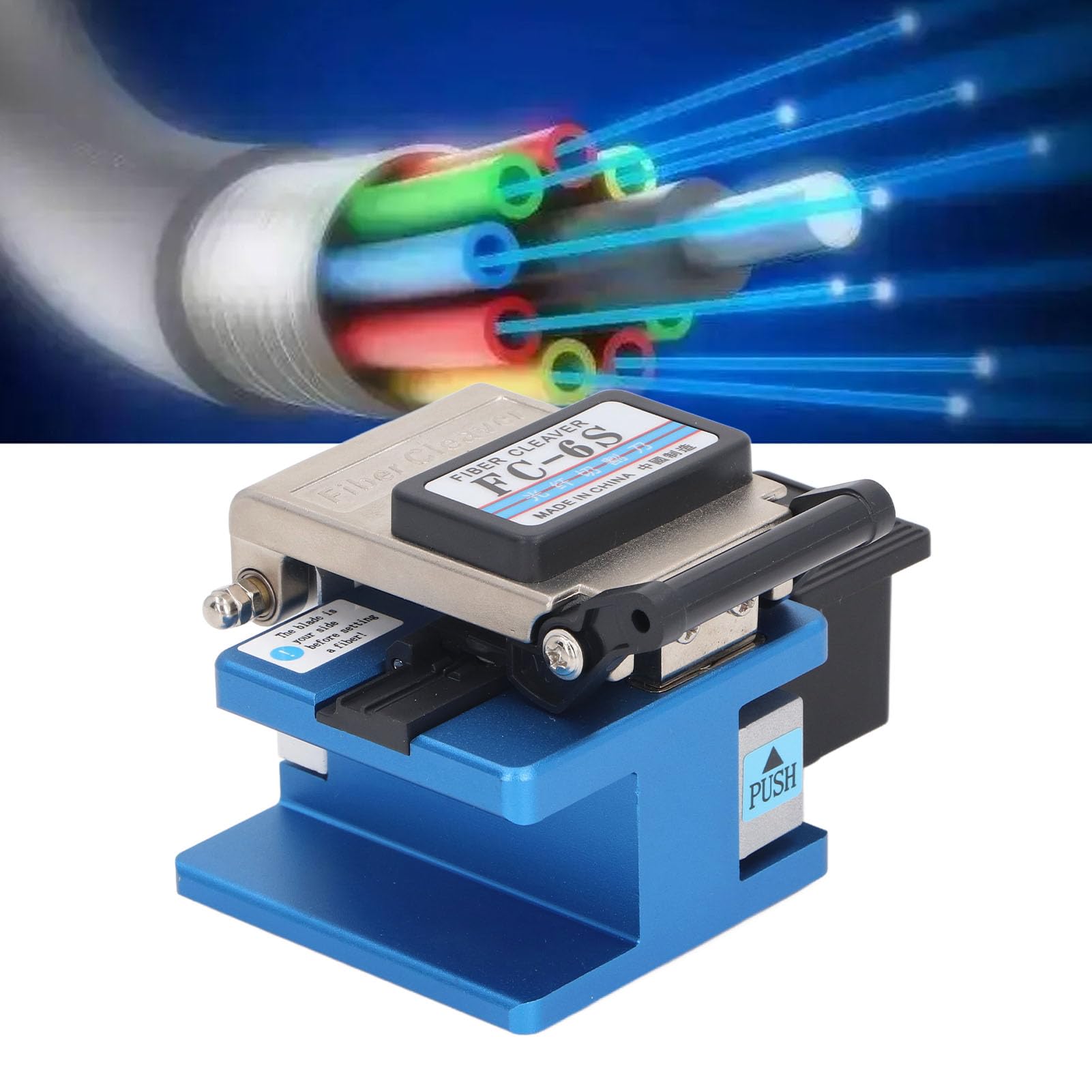 Kit de Cuchilla de Fibra, Kit de Herramientas de Cuchilla de Fibra con Caja de Almacenamiento de Coleta FC? 6s Azul, Diapositivas Espesas, Ventajas Múltiples para Cable óptico, Utilidad de Utilidad