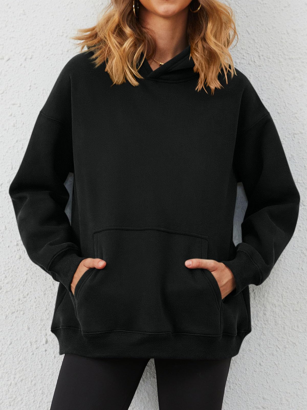 Tomwell Oversized Hoodie Damen Winter Pullover Casual Kapuzenpullover Langarm Sweatshirt Tops mit Taschen