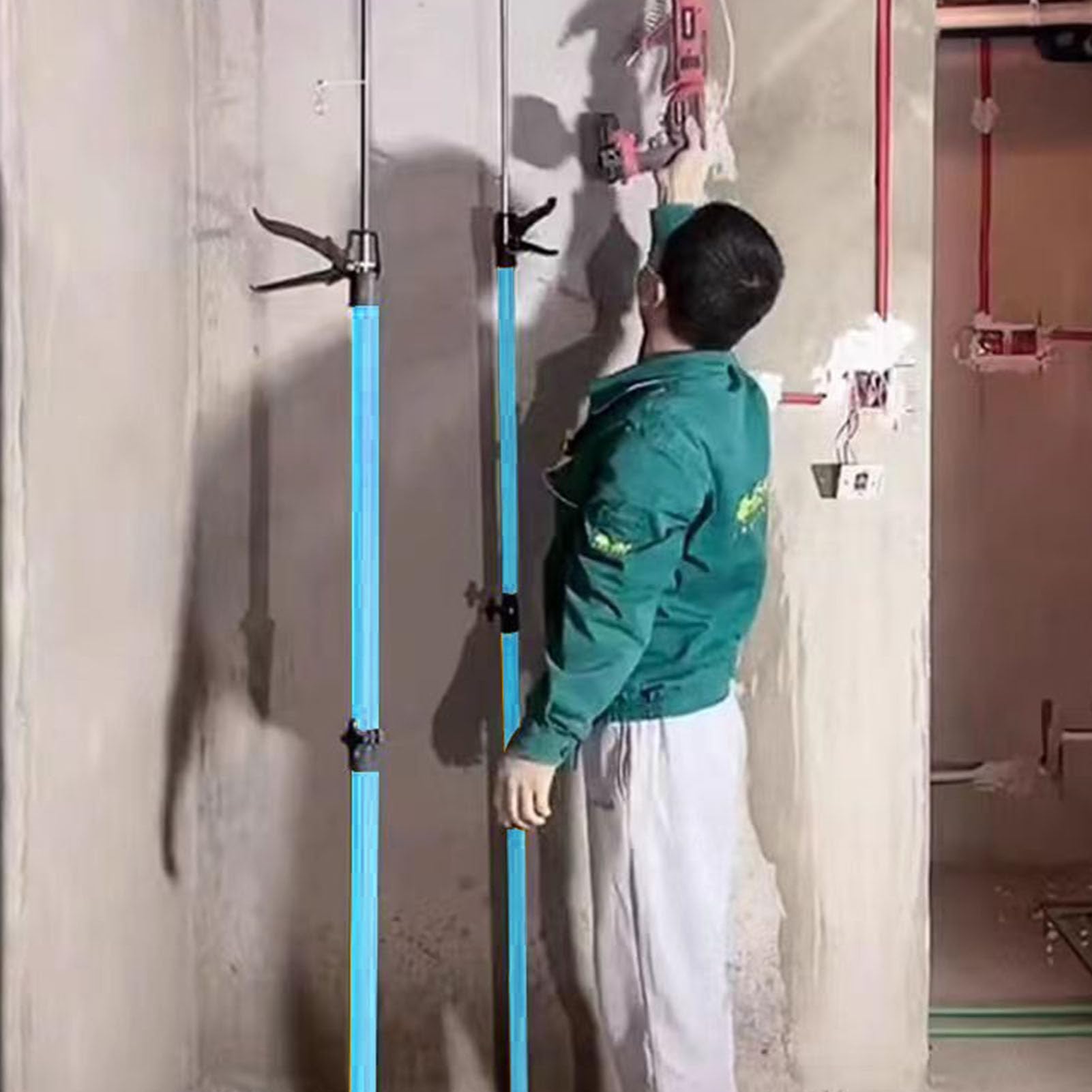 Handheber-Werkzeug,2Stk 50 bis 115 cm Edelstahl Teleskopisch Stützstangen-Möbelheber zum Einbau von Schränken, Installation von Holzbearbeitungsschränken, Arbeitssparender Armheber