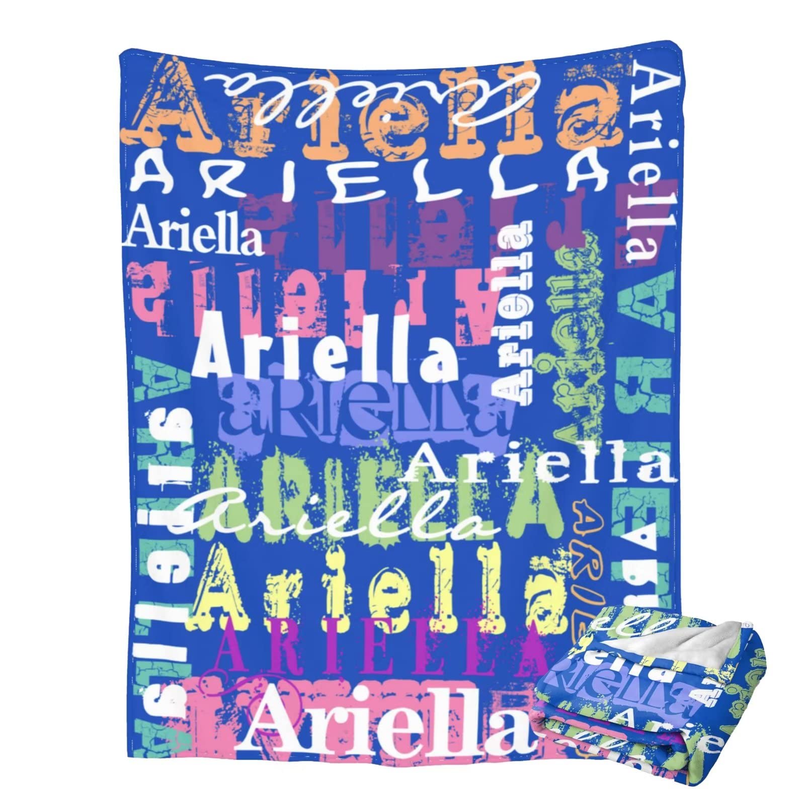 Mraxovid Personalised Blanket with Name for Baby Adults Customised Name Throw Blanket Personalised Gifts Name Blanket for Christmas Birthday Valentines Day
