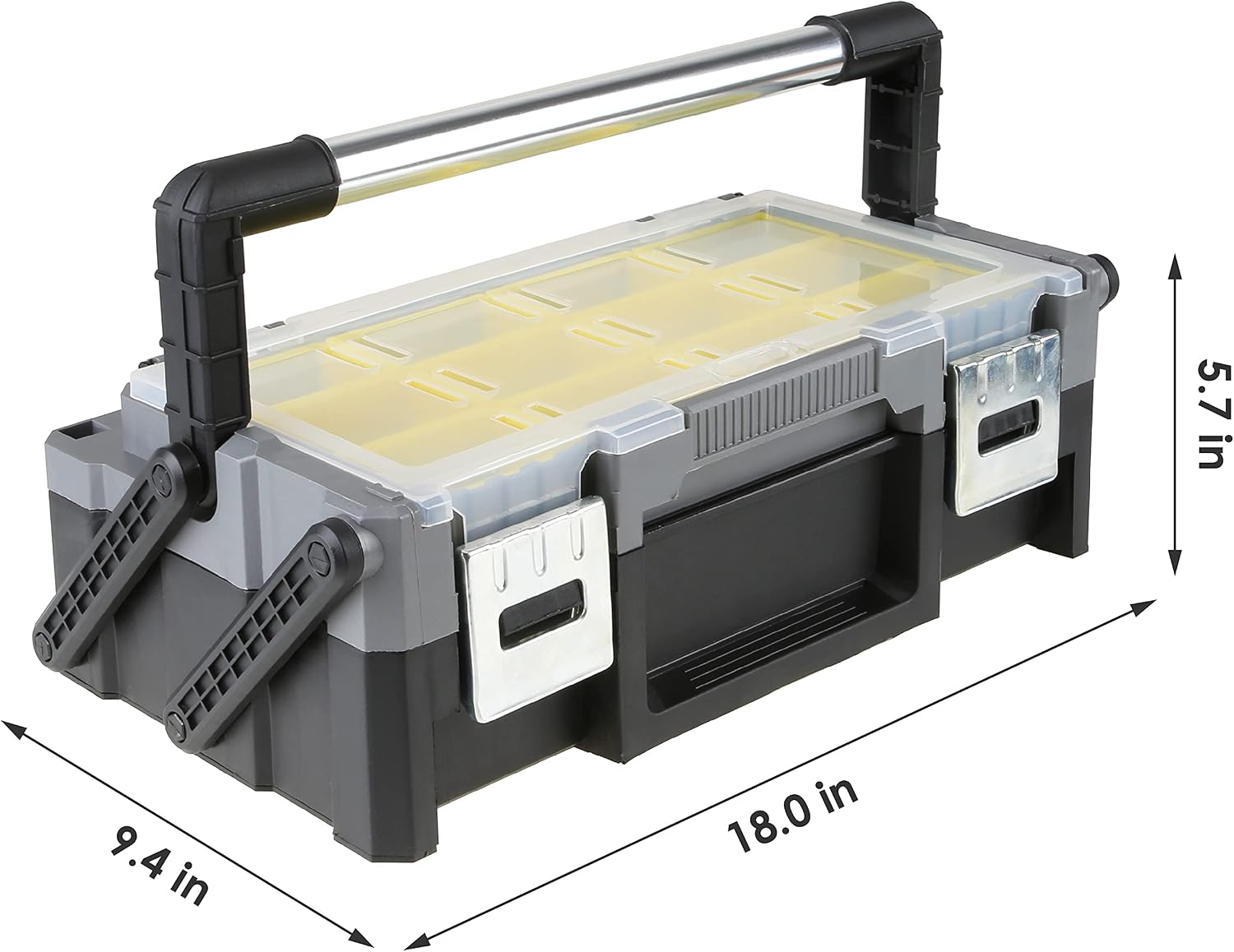 Tools 18インチ プラスチック ポータブル カンチレバー ツールボックス オーガナイザー 【プロクラフトツールボックスセット】