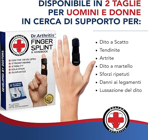 Miniatura 4 de Dr. Arthritis Doctor Developed - Férula para dedos acolchada para enderezar (negro, SM, paquete de 2)