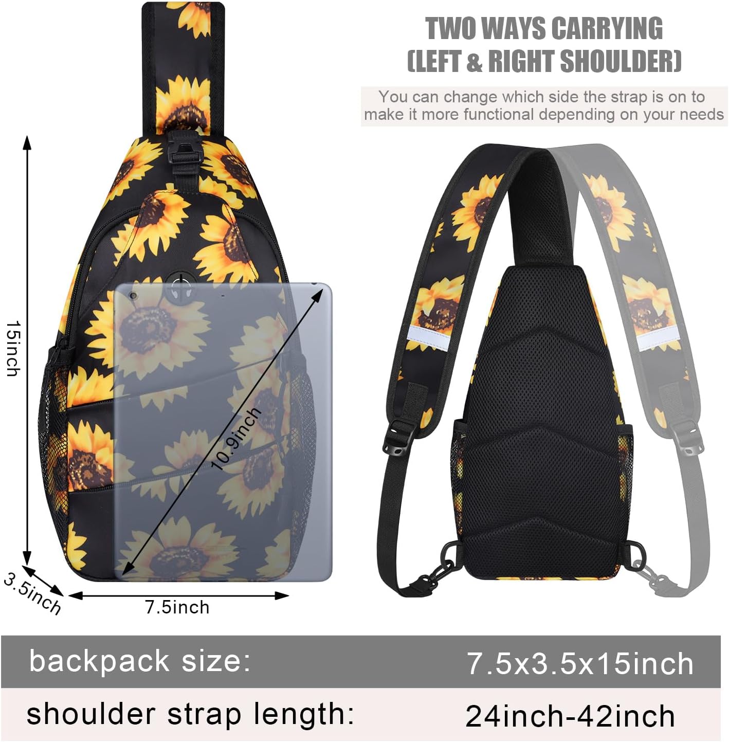 Crossbody Bags for Women Men Trendy Sling Bag Backpack Casual Chest Bag with Convertible Shoulder Strap - Image 2