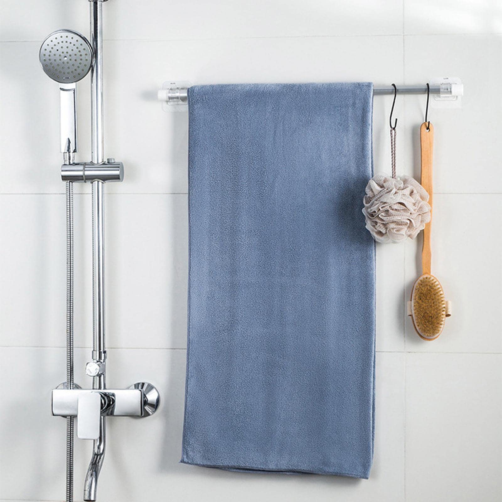 2 Staffe Autoadesive Per Asta Tende - Trasparenti, Senza Fori, Per Pareti Lisce