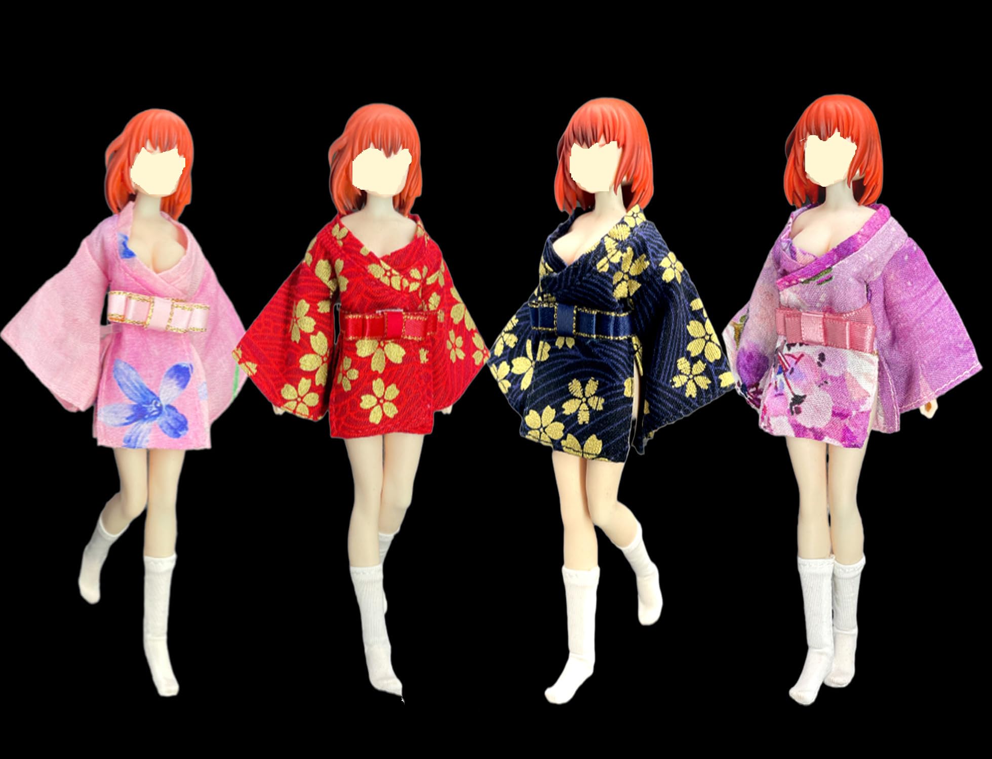 Amazon.com: Fremego 1/12 Scale Female Clothes,Japanese Kimono