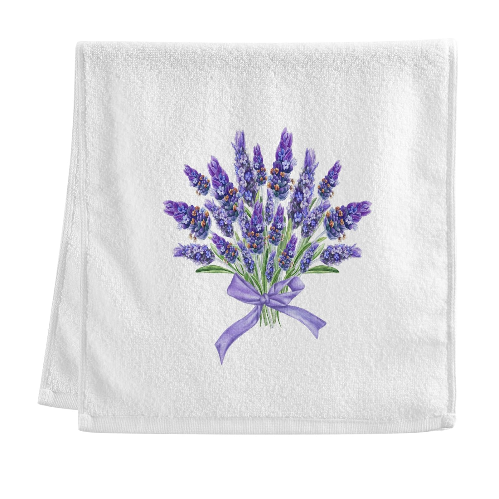 ALAZA Lavender Purple Hand Towels for Bathroom 1 Piece Fingertip Towel Face Towel Cotton Soft Absorbent Decorative Bath Towels 15.5x29.5 inch, Bouquet