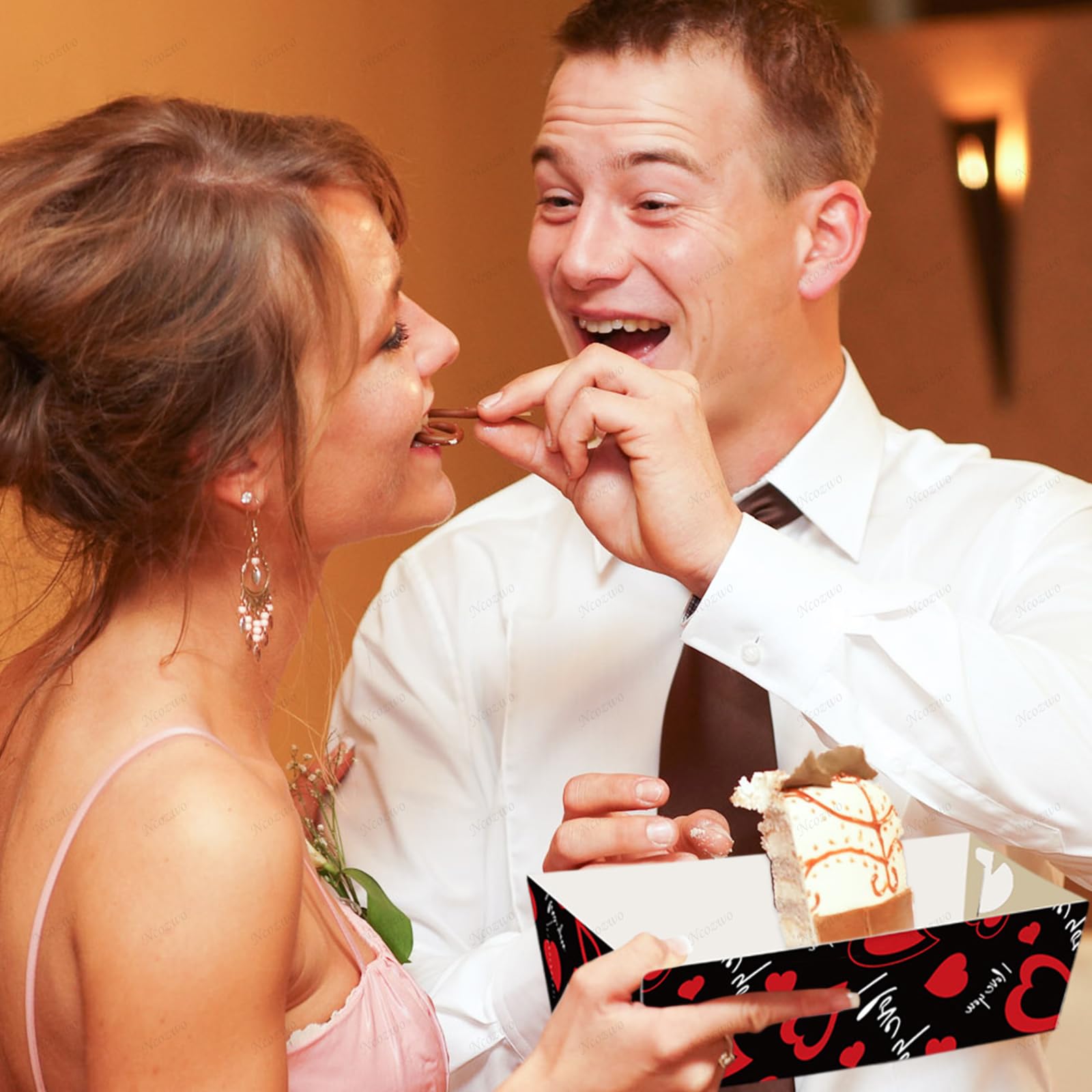 Ncozwo 8 Pcs Galentine Day Party Supplies Paper Food Tray Disposable Love Heart Lips Kiss Paper Nacho Boats Snack Serving Trays for Mother's Day Wedding Birthday Party Decorations Supplies