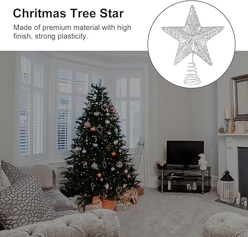 Miniatura 9 de KESYOO Decoración de árbol de Navidad con purpurina exquisita estrella de hierro, adorno de metal para árbol de Navidad para el hogar, bar,