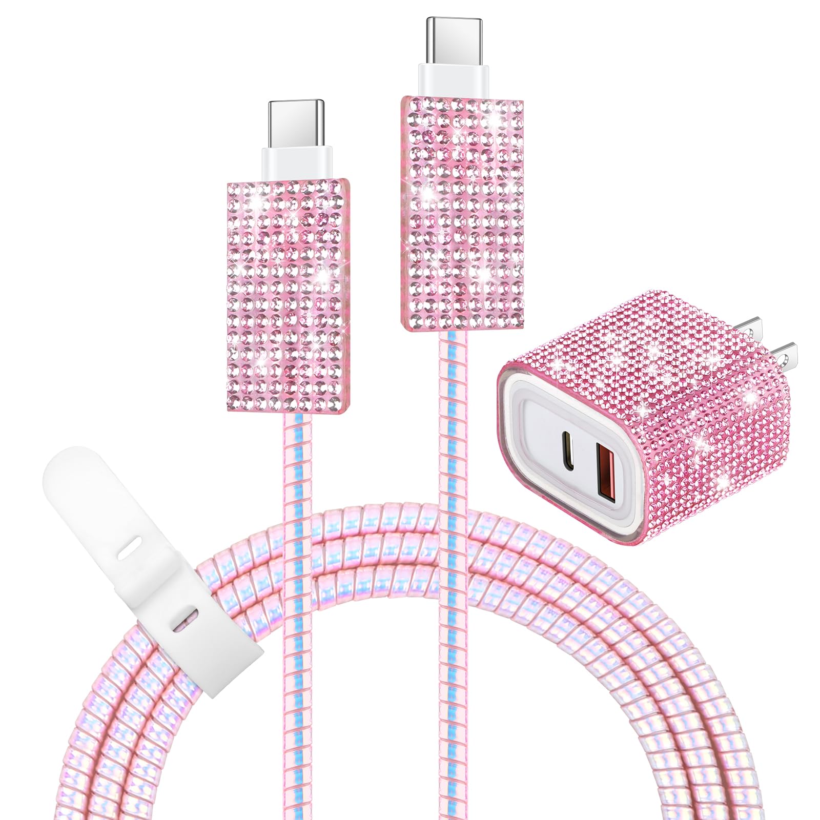 Aolcev for iPhone Charger Fast Charging Bling USB C Wall Charger Block 30W