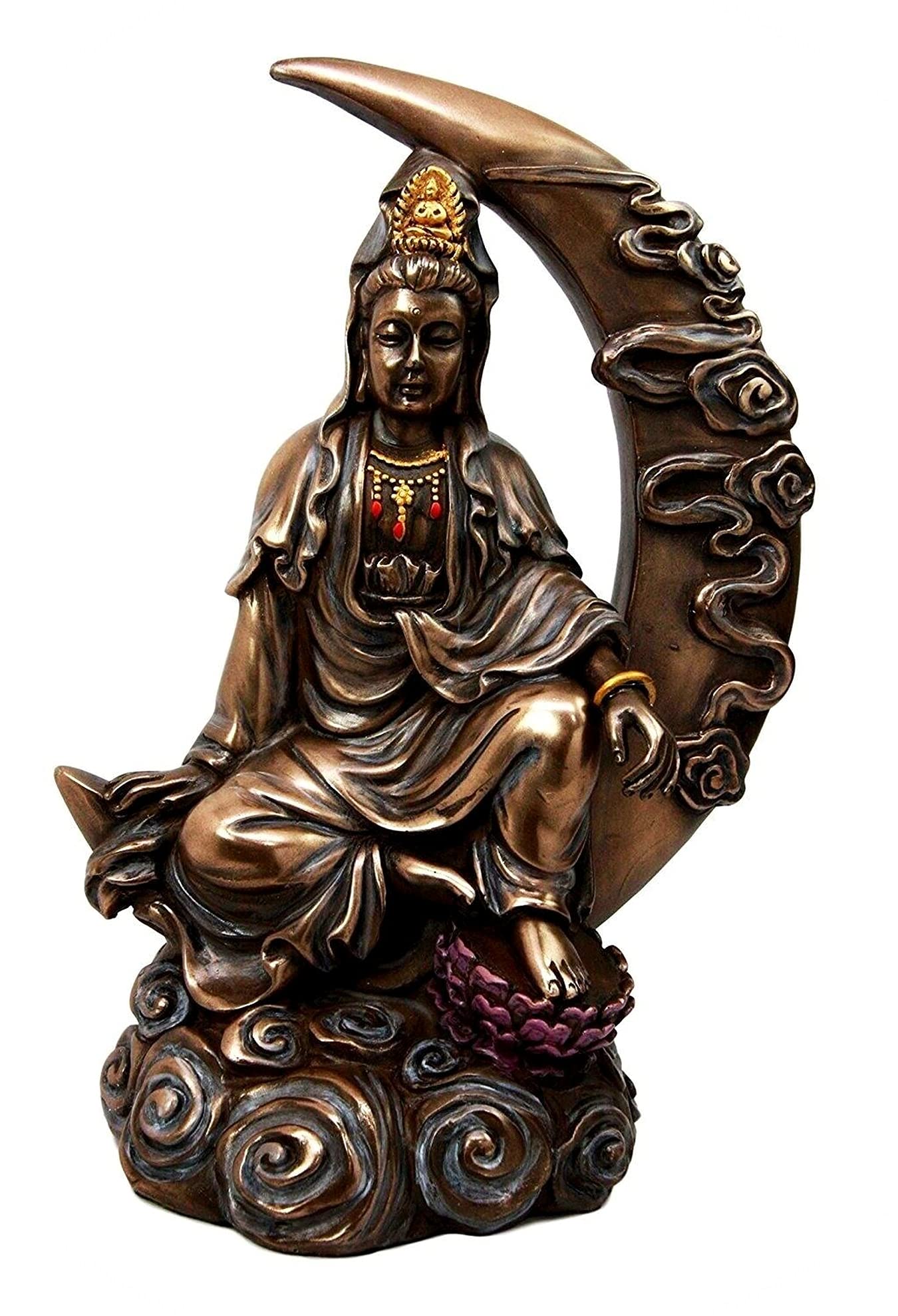 Buy New Bronze Kuan Yin Kwan Ying Statue Figure Deity Chinese Goddess