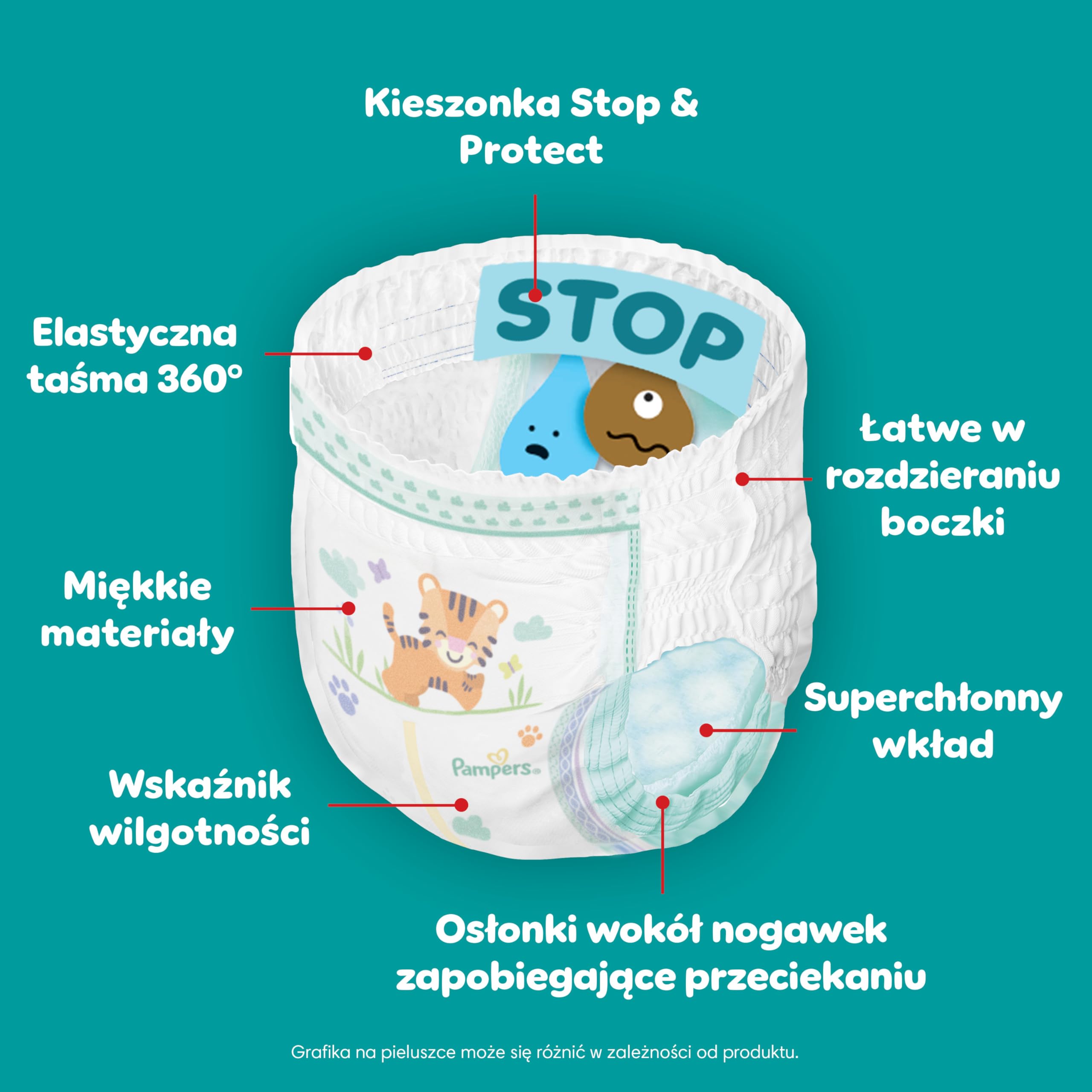 Pampers Active Baby Pieluchomajtki Rozmiar 4, 156 szt., 9kg-15kg, nawet 100% suchości w nocy i optymalny komfort skóry