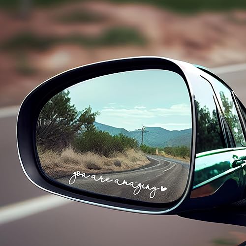 Vista 208 de 3 calcomanías con texto “Hello Beautiful” para espejo retrovisor, decoración de vinilo, accesorios para regalar para el auto, decoración para mujer
