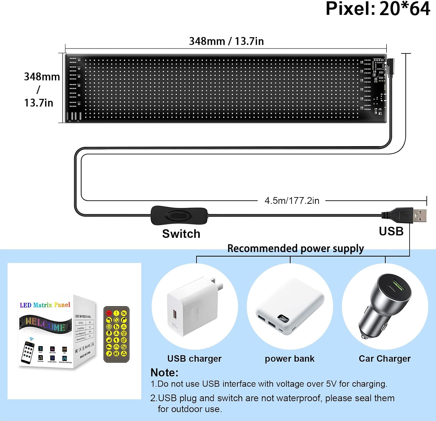 Super RGB LED Devil Eye Lights for Windshield 14"x4" [Advanced Chip, 100% Synced Dual Screen] Dynamic Flexible Programmable Custom LED Eyes Display for Car Motorcycle Window with Remote & APP Control