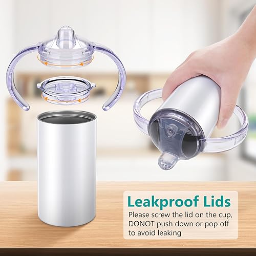 Miniatura 3 de Rommeka Vasos de sublimación de 12 onzas, paquete de 4 vasos de sublimación de acero inoxidable rectos y delgados para niños con tapas y pajitas,