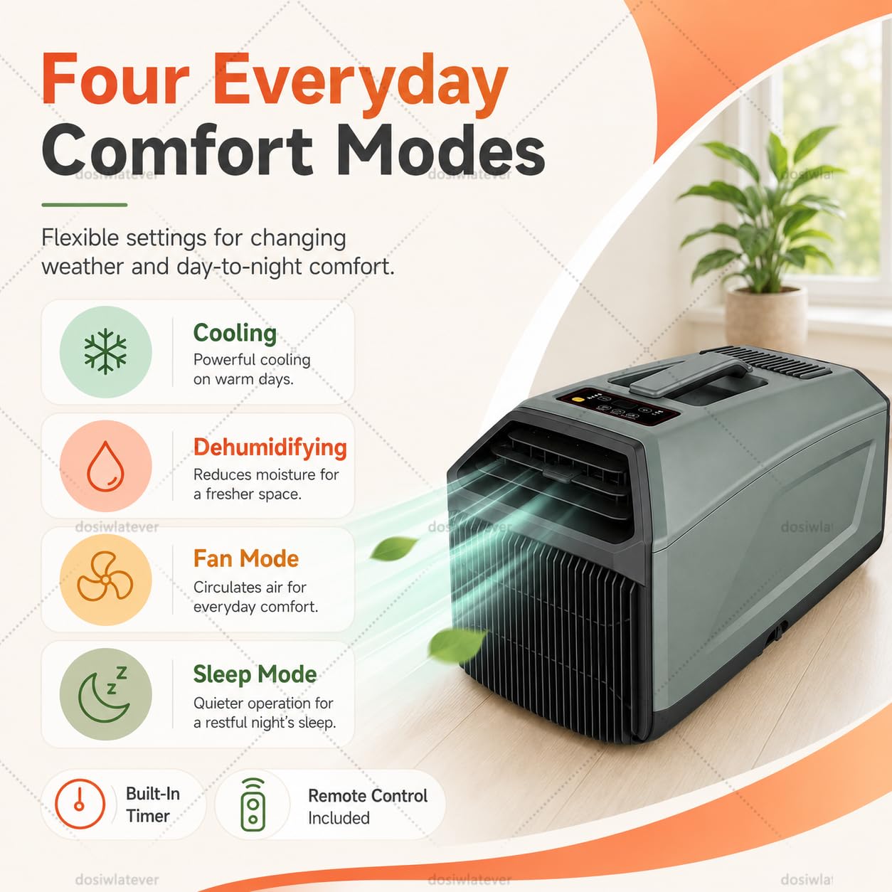 Aire acondicionado portátil 5000 BTU 230V, nueva versión 2026 más silenciosa, ideal para habitaciones pequeñas hasta 10㎡, para espacios reducidos, uso en dormitorio, oficina o camper Grey