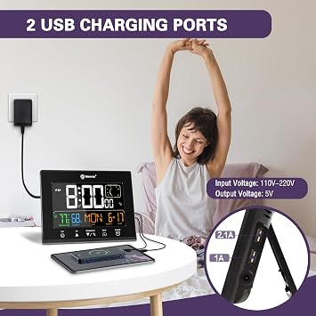 Geevon Digital Atomic Wall Clocks for Seniors Elderly