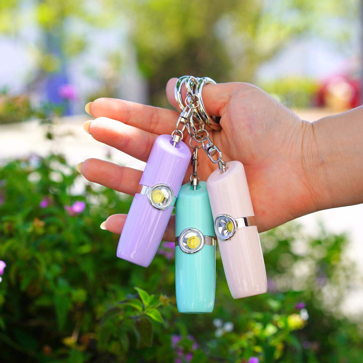 SMPERSALMT SM - Alarma de seguridad personal para mujer, compañero de protección diaria, sirena fuerte de 130 db, luz SOS, recargable, llavero de seguridad discreto estilo lápiz labial