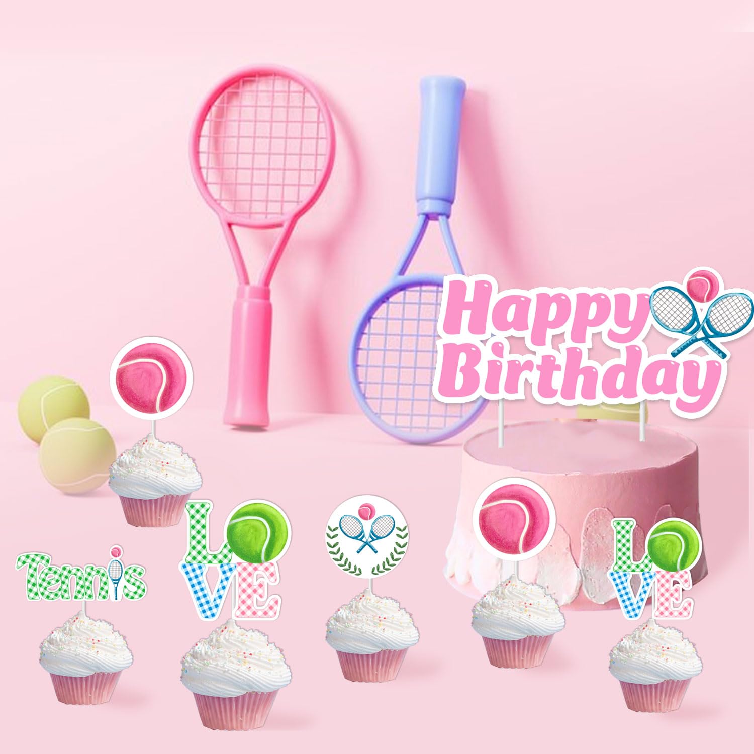 Tennis-Geburtstagsdeko-Set – Mit Banner, Ballons, Cupcake-Toppern Für Sport-Partys