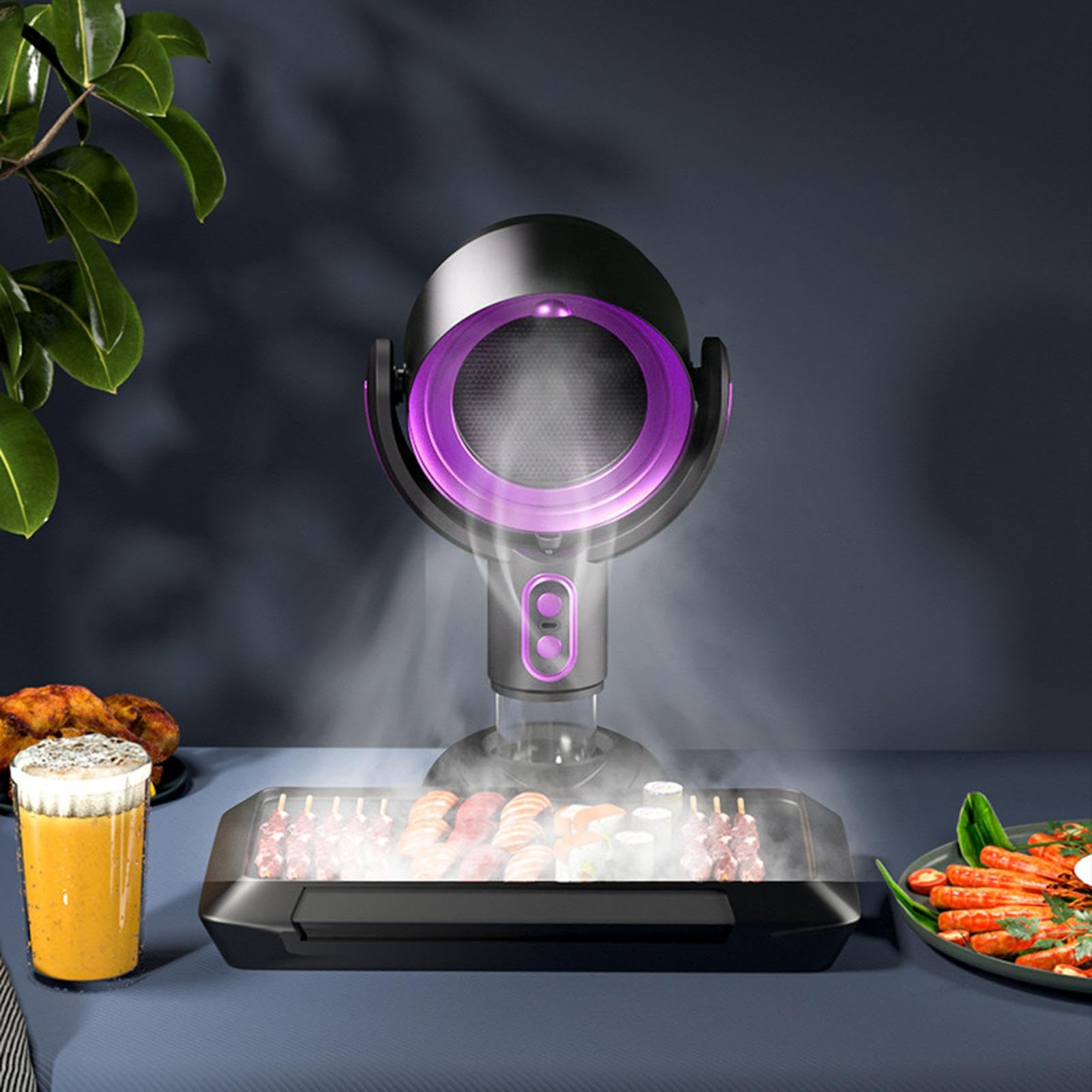 Campana Extractora Portátil para Cocina - Ventilación Recargable 3000 mAh, Campanas de Cocina con Rotación de 360 Grados, Extractor de Aire Portátil para Cocinar y Uso en Escritorio