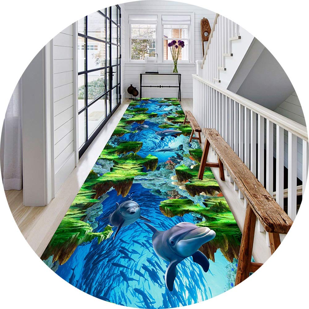 Tapis de couloir 3D stéréoscopique doux pour entrée et chambre découpable