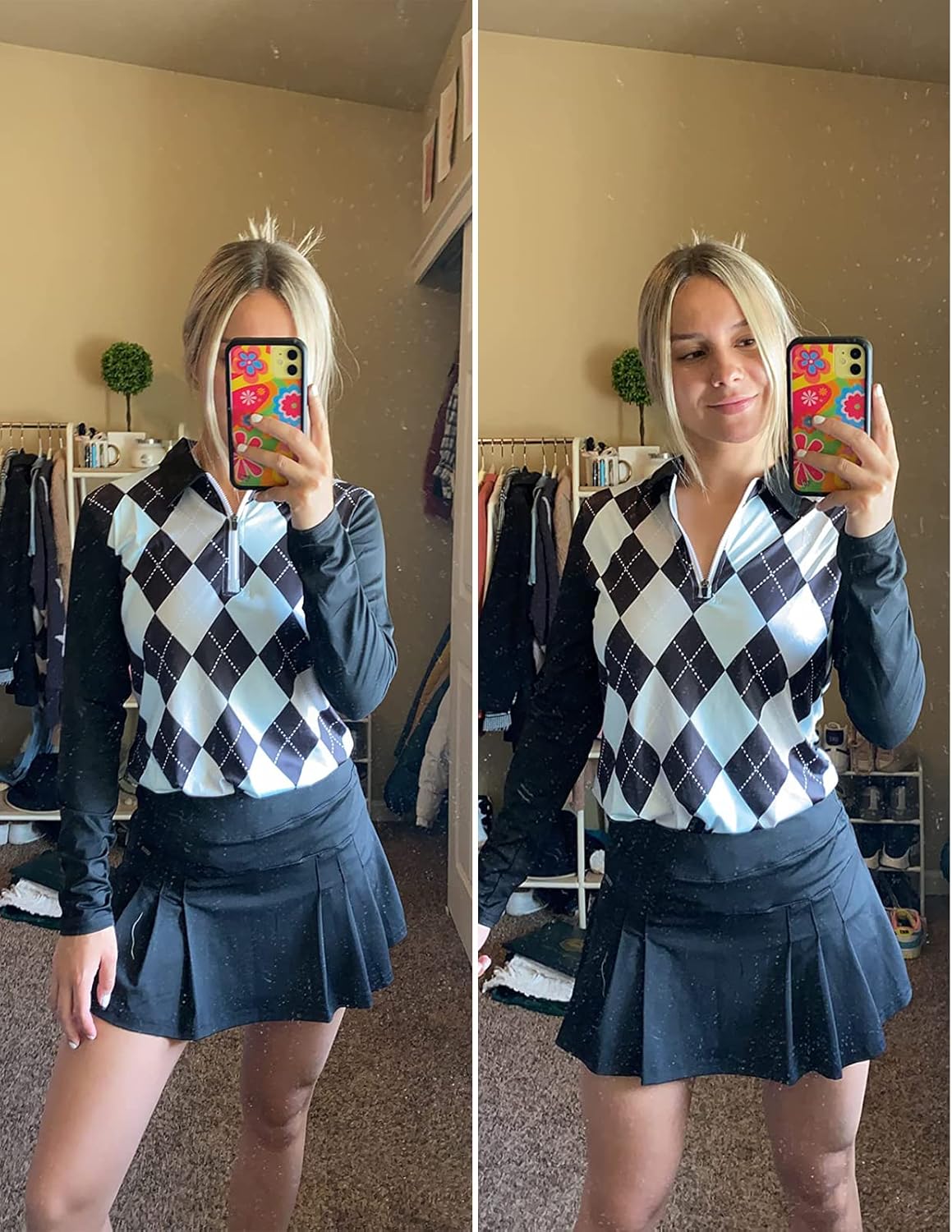 Soneven Womens Long Sleeve Polos 1/4 Zip Moisture Wicking Collared Golf Shirt Slim Fit for Casual Work - Image 5