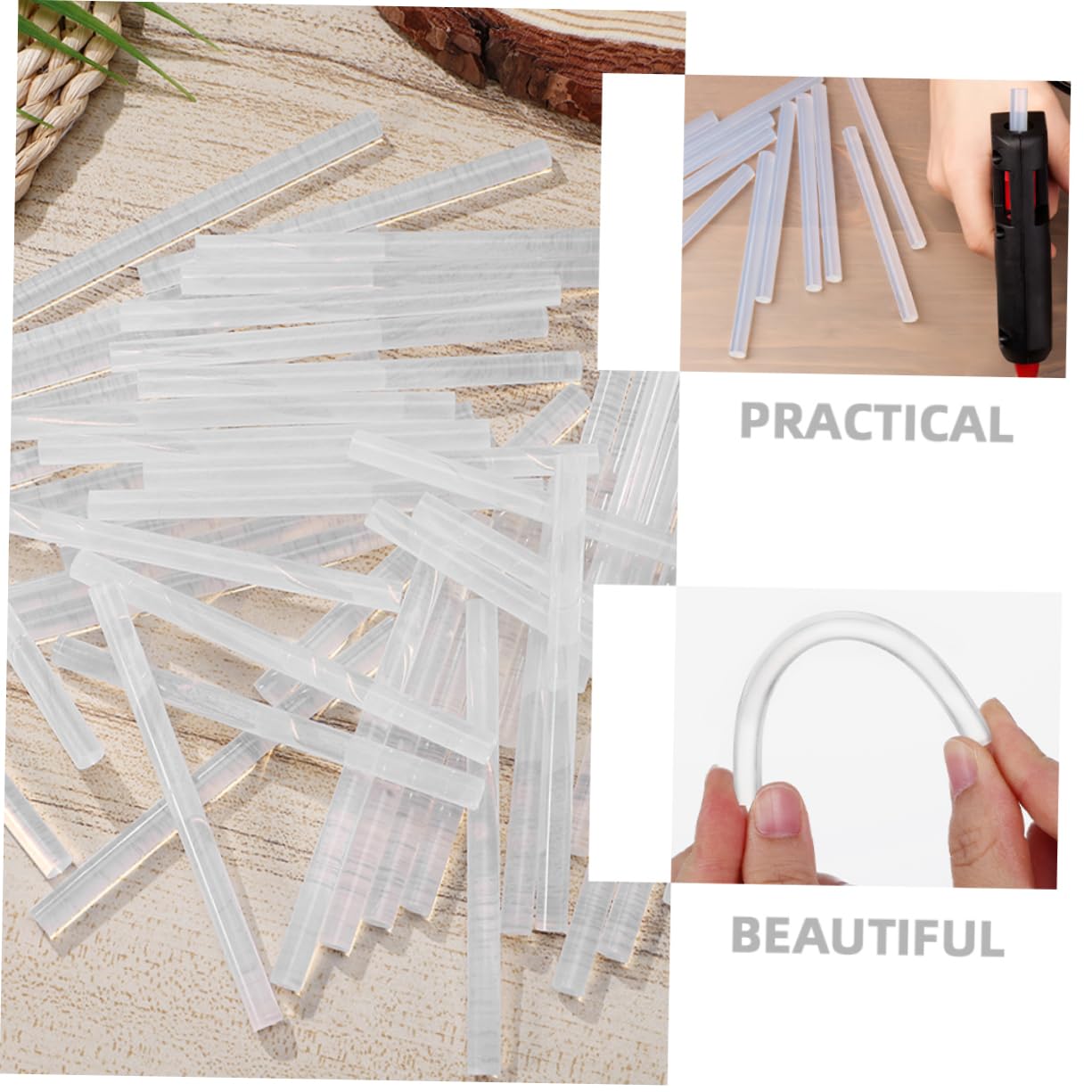 Bâton de Colle Thermofusible Blanc, Lot de 100 Pièces pour Bricolage