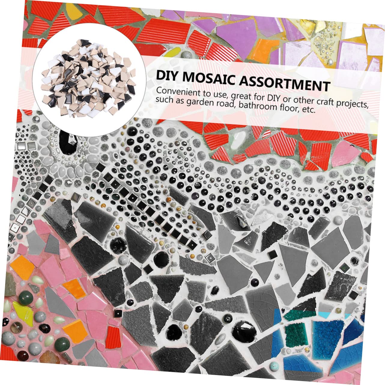 HOMSFOU 1bolsa Azulejos de Mosaico de Cerámica Delicados Piedras Únicas para Bricolaje Perfectos para Proyectos de Arte de Mosaico Interiores