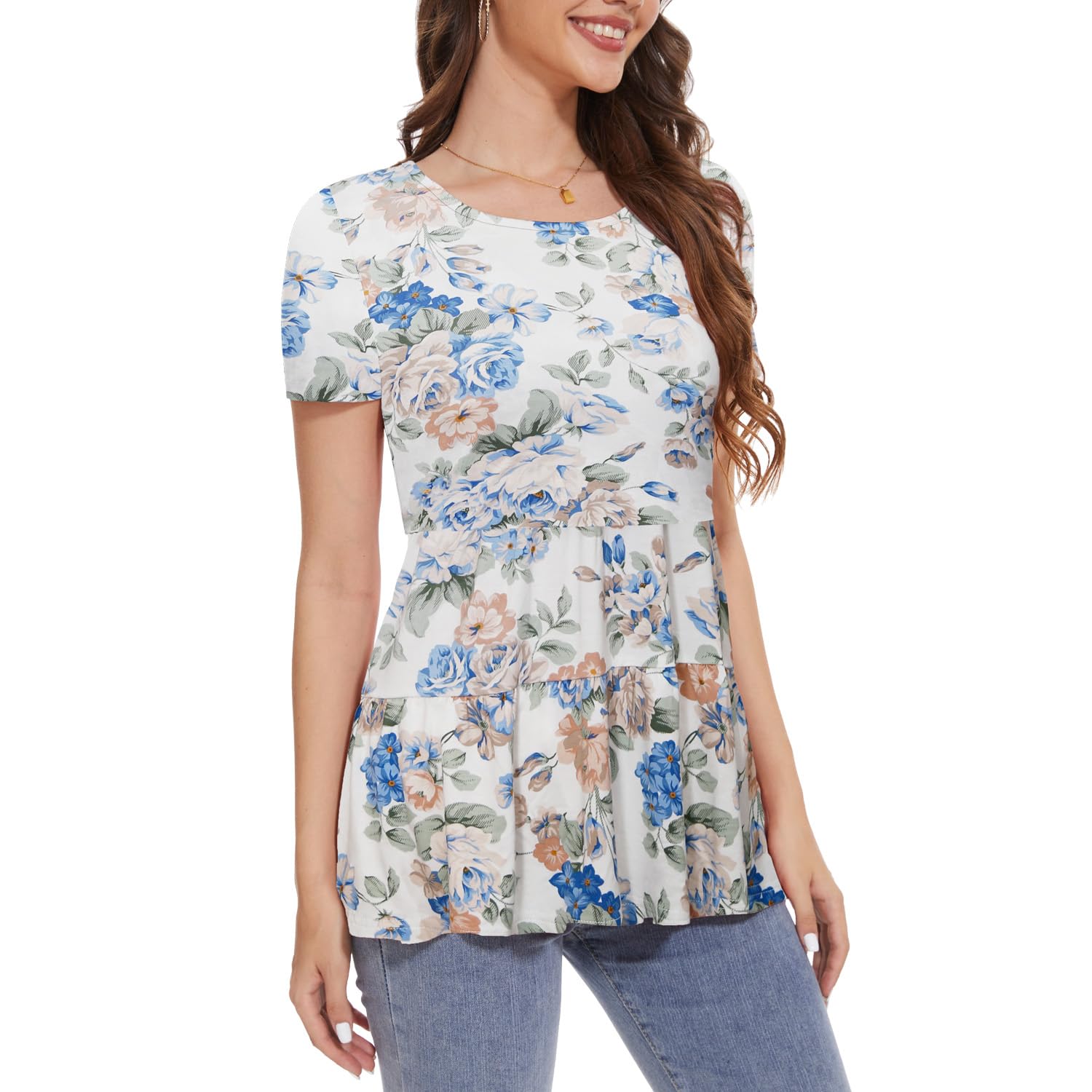 Bearsland Women’s Nursing Top 3pack Short Sleeve Scoop Neck Nursing Shirt Breastfeeding Shirts