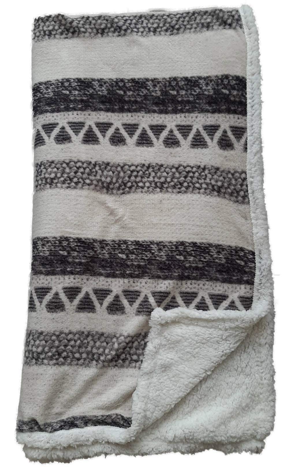 Generico Coperta in Pile Plaid con Pelliccia Termico Matrimoniale Shabby 200x210cm