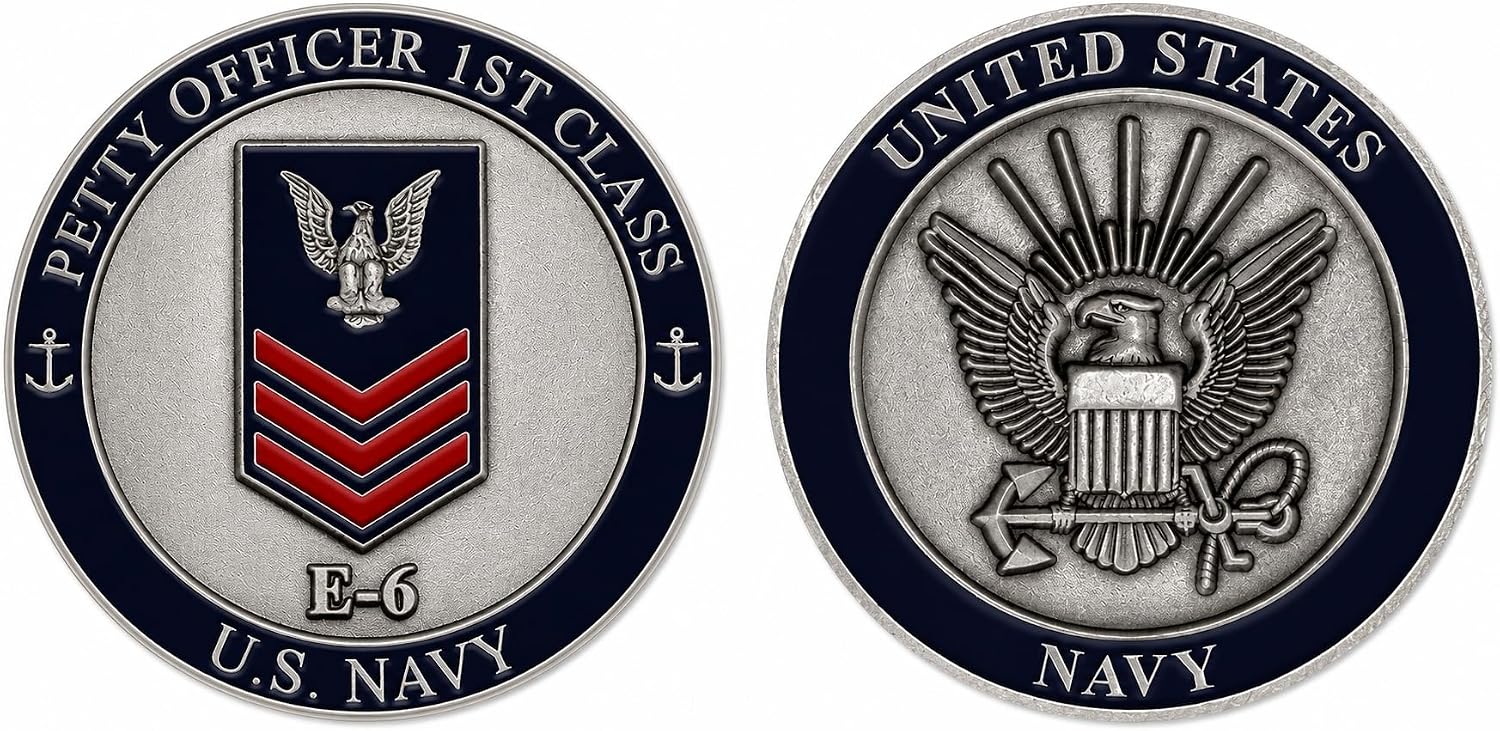 U.S. Navy Petty Officer First Class E-6 Challenge Coin