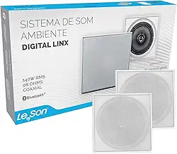 Arandela Caixa Som Ambiente Bluetooth Ativa 140W Quadrada
