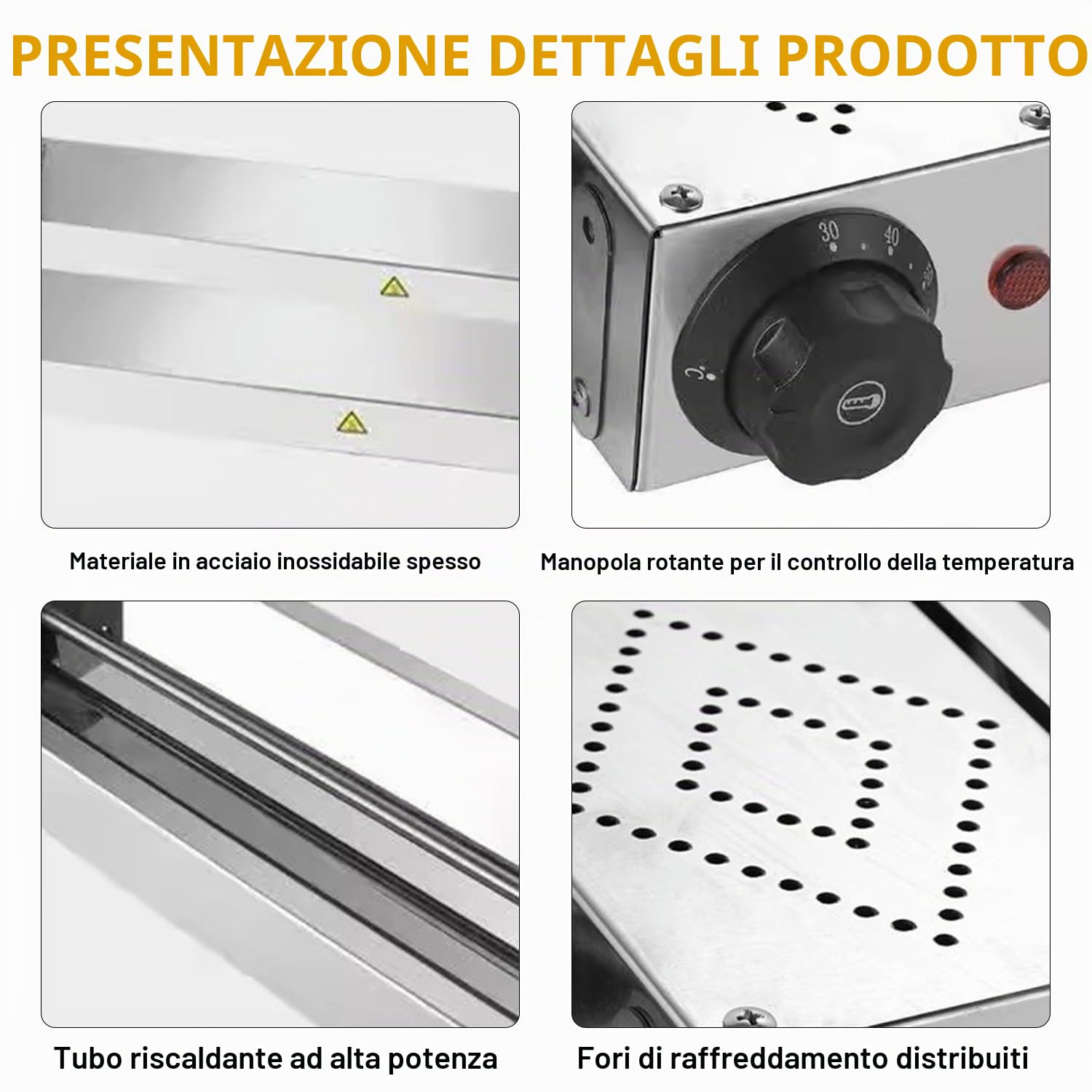 Lampada Scaldavivande, Lampade Riscaldanti per Cucina(1pcs, 90cm) | Lampada di Calore Buffet per Mantenere il Cibo Caldo, Temperatura Regolabile 30-85 ℃, Facile da Pulire e da Mantenere