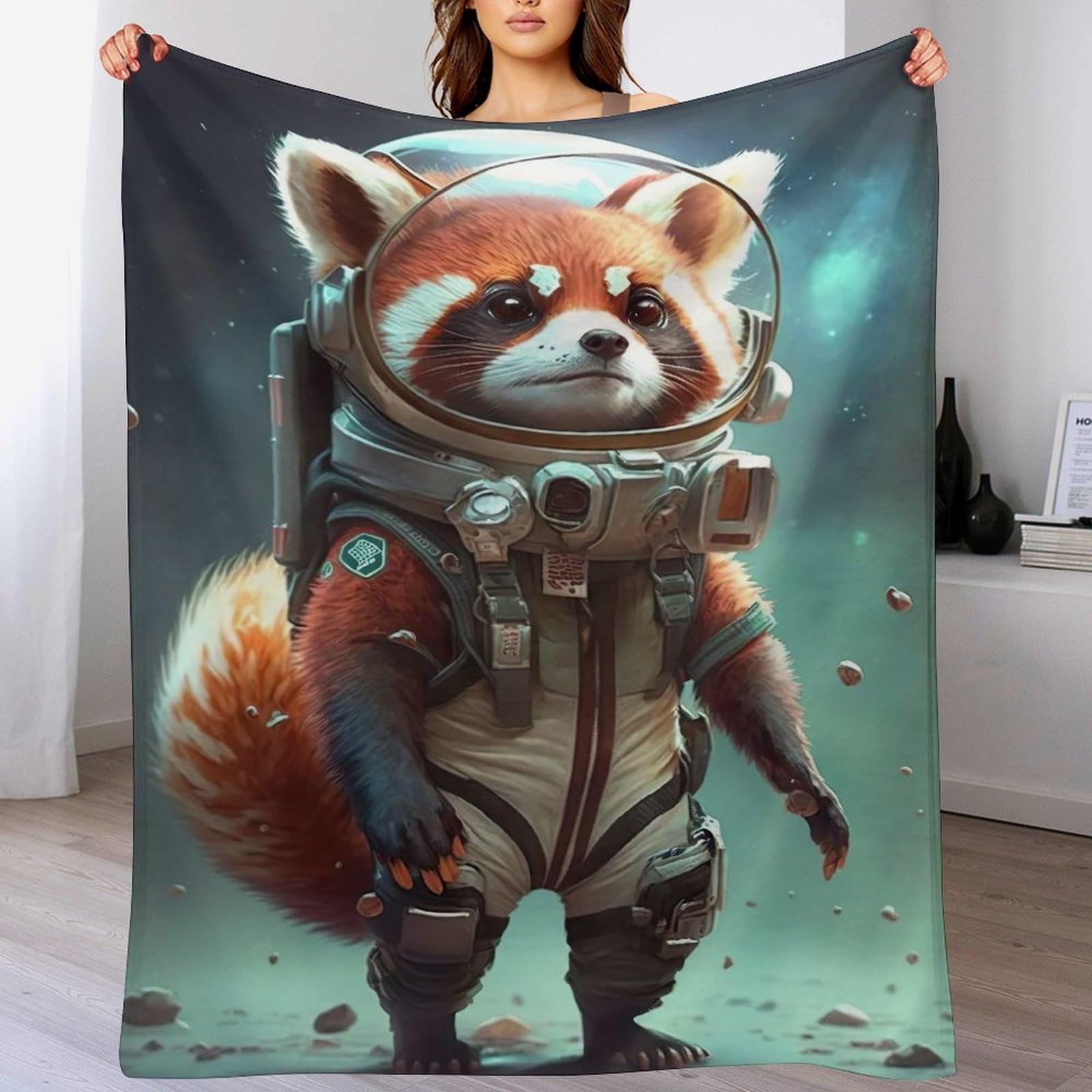 Couverture polaire douce en flanelle Panda 150x200cm pour canapé toutes saisons