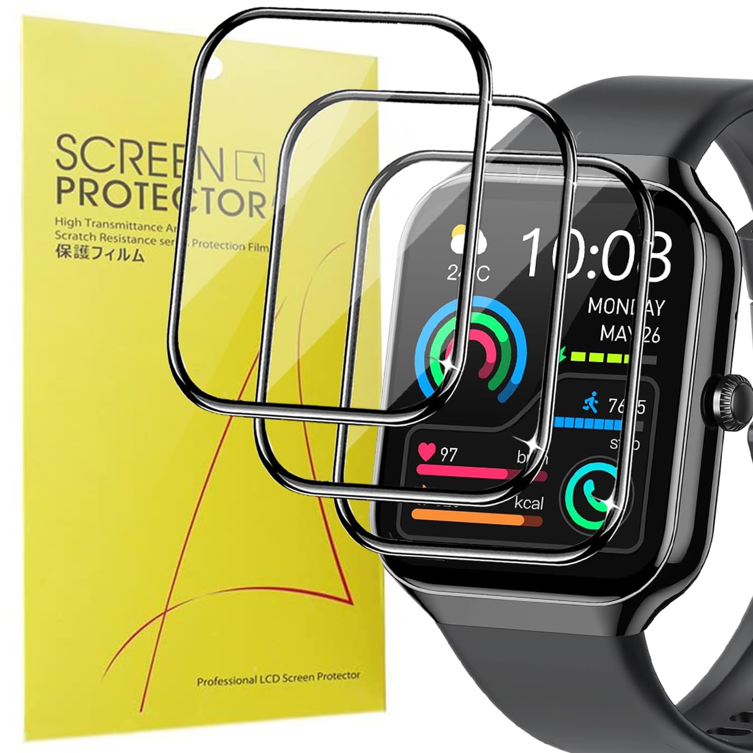 Screen Protector Compatible with Jugeman Smartwatch 1.96 Inch P99, HD Clear Flexible TPU Screen Protector [Pack of 3] for Motast P99 / Togala P99 / Jugeman P99 Smartwatch (Transparent)